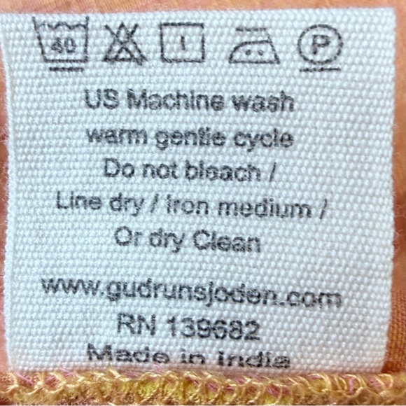 Gudrun Sjoden 100% Cotton Embroidered Short Sleeve Dress with Pockets Orange XL - Picture 7 of 7